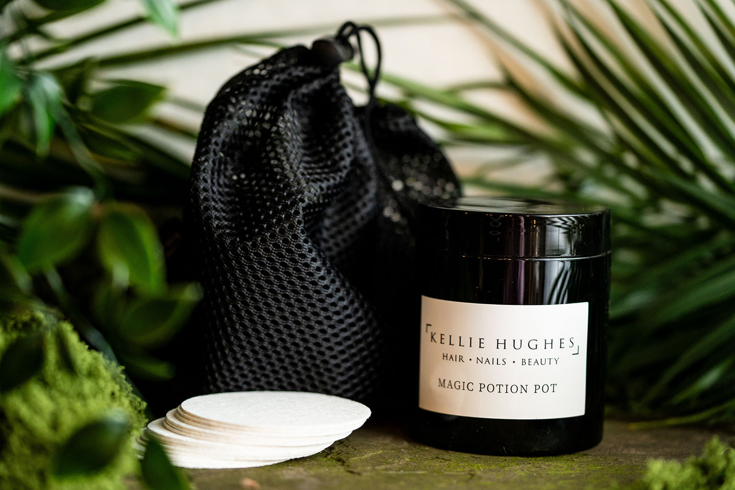 Magic Potion Pot, Exfoliating, Reusable White Pads & Washable Bag