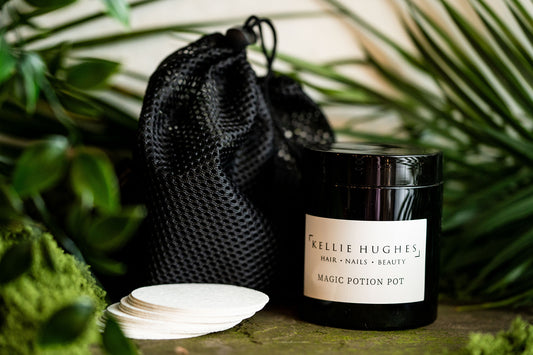 Magic Potion Pot, Exfoliating, Reusable White Pads & Washable Bag